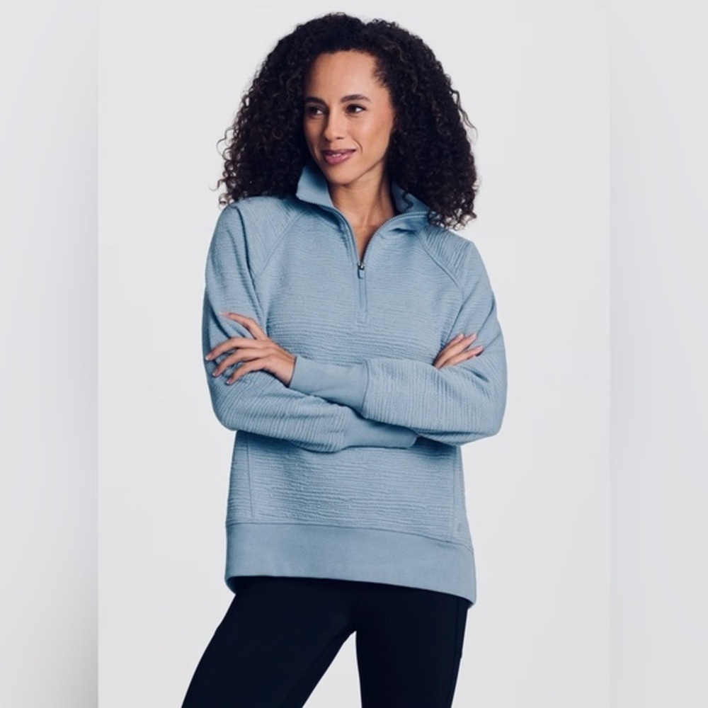 Herringbone 1/4 Zip Active Thumb Hole Sweatshirt S